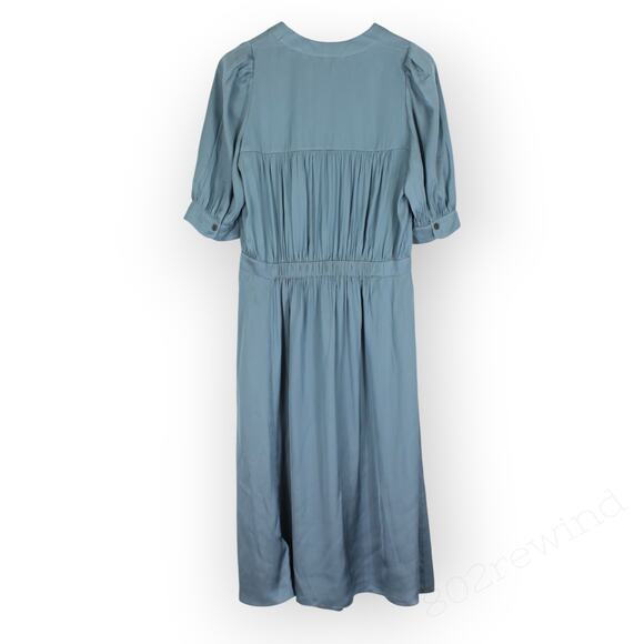 Large Zadig&Voltaire Ralia Satin Midi Dress Tonnerre Monochrome Minimal Feminine - Picture 5 of 14